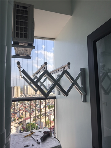 Giàn Phơi Gắn Tường Nhôm Kéo Ngang Siêu Bền Giá Rẻ
